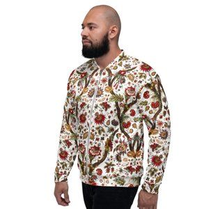Flower wallpaper pattern Unisex Bomber Jacket